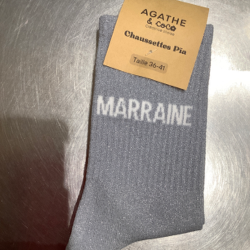 Marraine – Silver Glitter Message Socks Product vendor