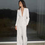 Mos Mosh Leya Miley trousers in ecru, detail view – 99things.ch