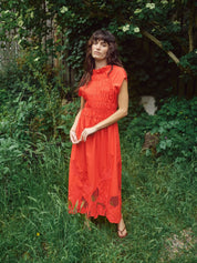 MMAria Mono Embroidered Dress – Soft Coral