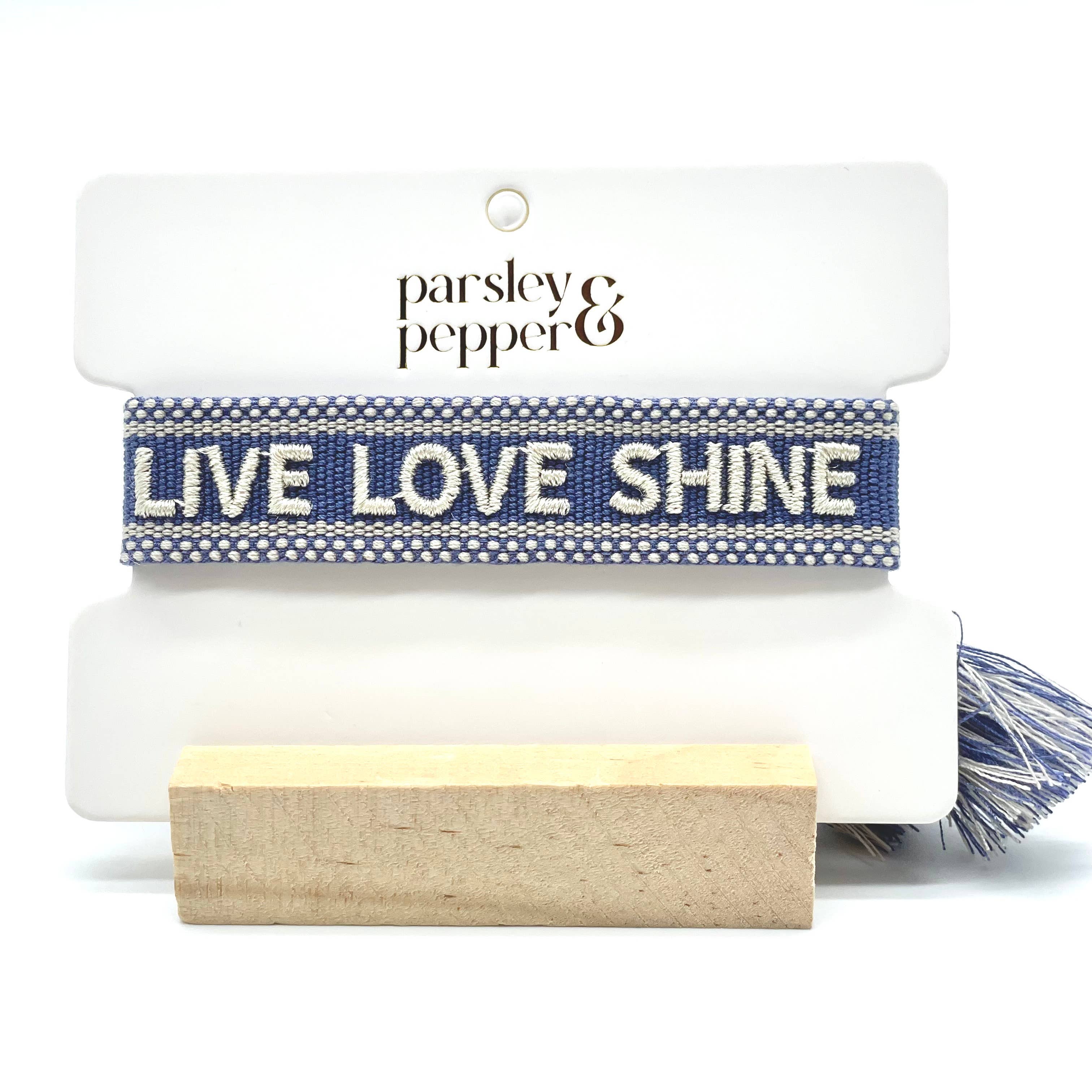 Live Love Shine Bracelet Cornflower Blue | Woven Friendship