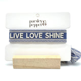 LIVE LOVE SHINE Statement Woven Bracelet — Cornflower Blue