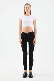 Jean skinny noir pour femme Sira