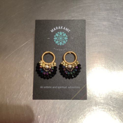 Boucle d’oreille Bleu Noir