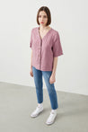  Ra Denim-Sora Oversize Fit Purple Women’s Linen Shirt-1