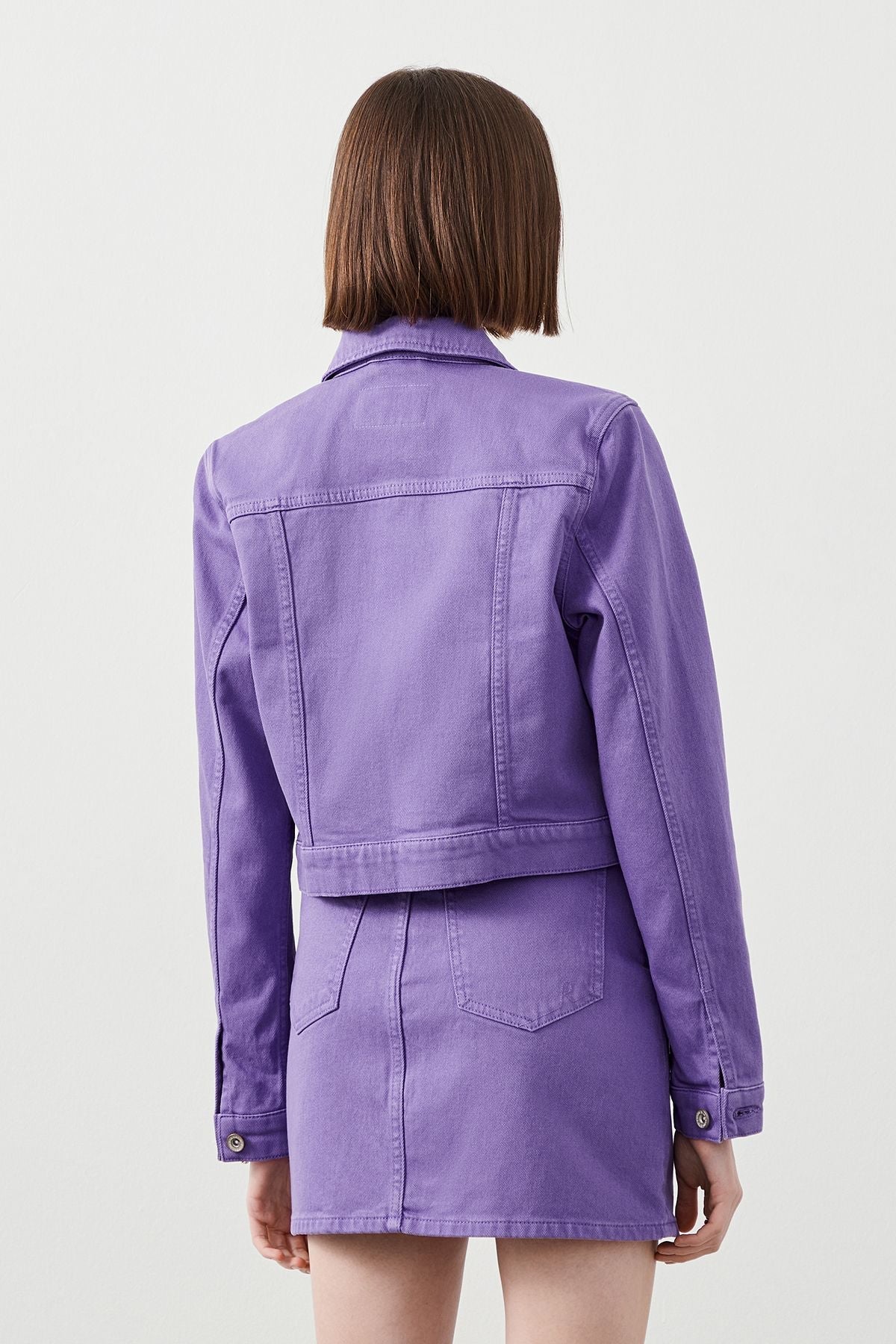  Ra Denim-Violet Crop Purple Women’s Jacket-5