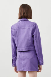  Ra Denim-Violet Crop Purple Women’s Jacket-5