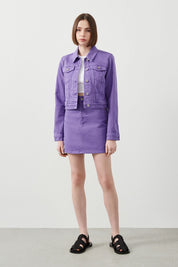  Ra Denim-Violet Crop Purple Women’s Jacket-4