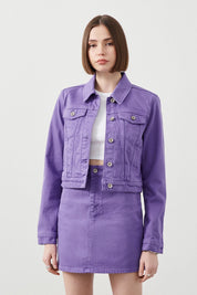  Ra Denim-Violet Crop Purple Women’s Jacket-3