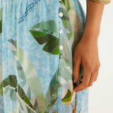 Embroidered Side Buttons Balloon Pants full look