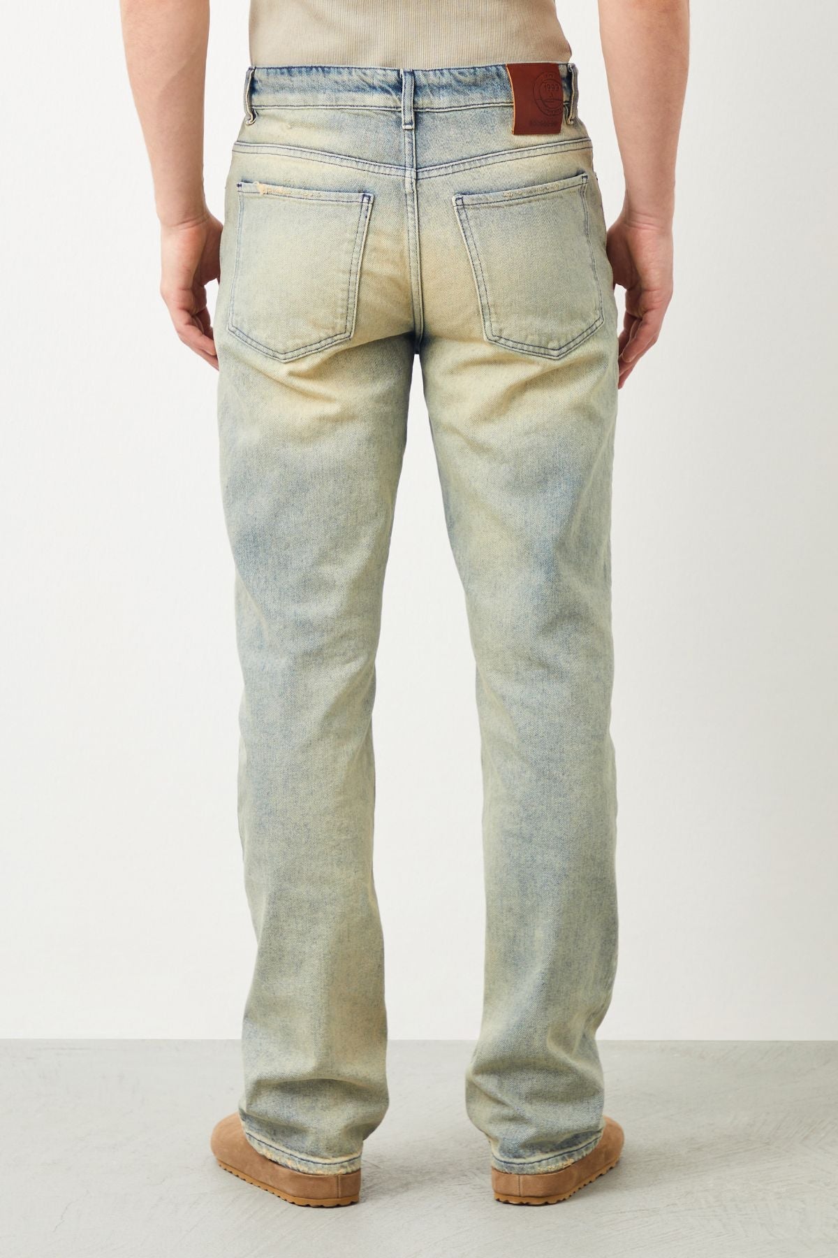  Ra Denim-Drej Loose Fit Beige Men's Jeans-4