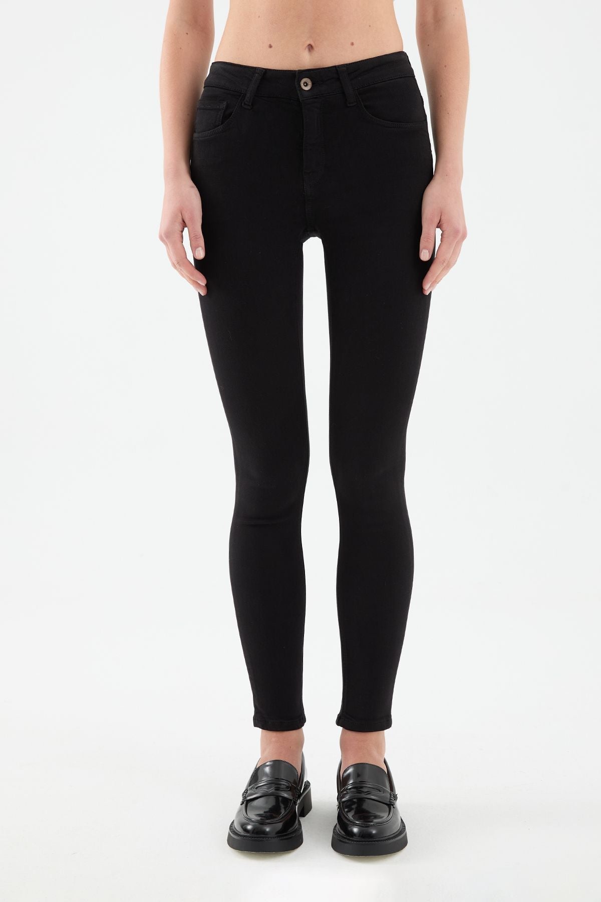 Jean skinny noir pour femme Sira