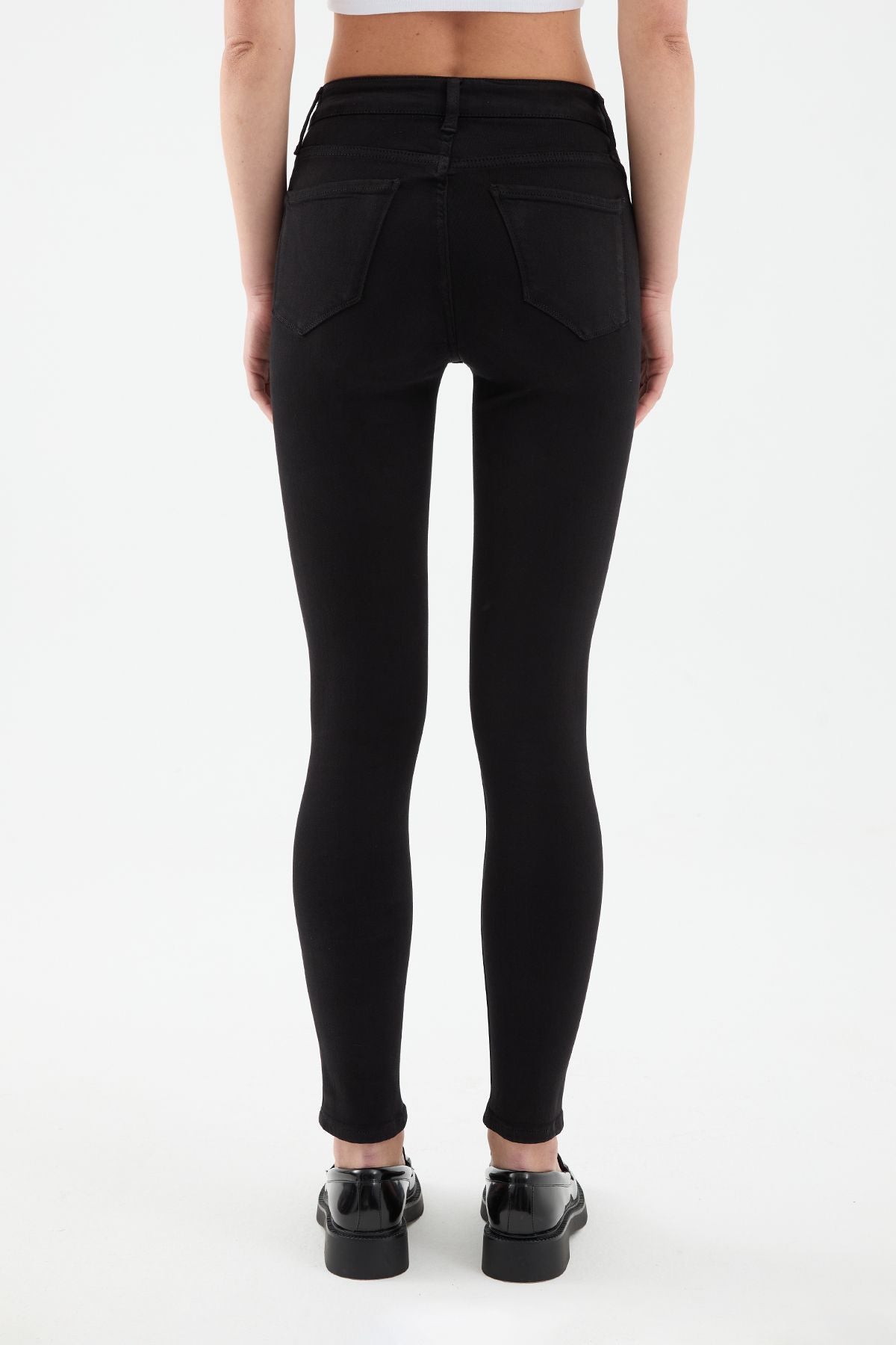 Jean skinny noir pour femme Sira