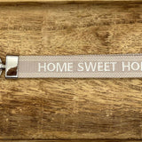 Home Sweet Home Woven Keychain - Light Taupe