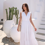 Open-Back Cotton Maxi Dress