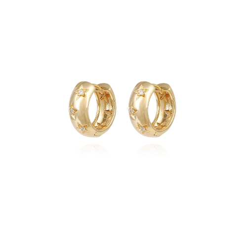 BRUNA Stars Hoop Earrings | Gold-Plated Product vendor