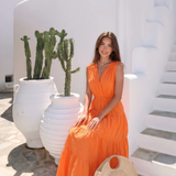 Open-Back Cotton Maxi Dress