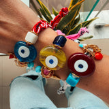 Aegean Blue Evil Eye Bandana Bracelet