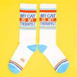 My Cat Is My Therapist Gym Crew Socks