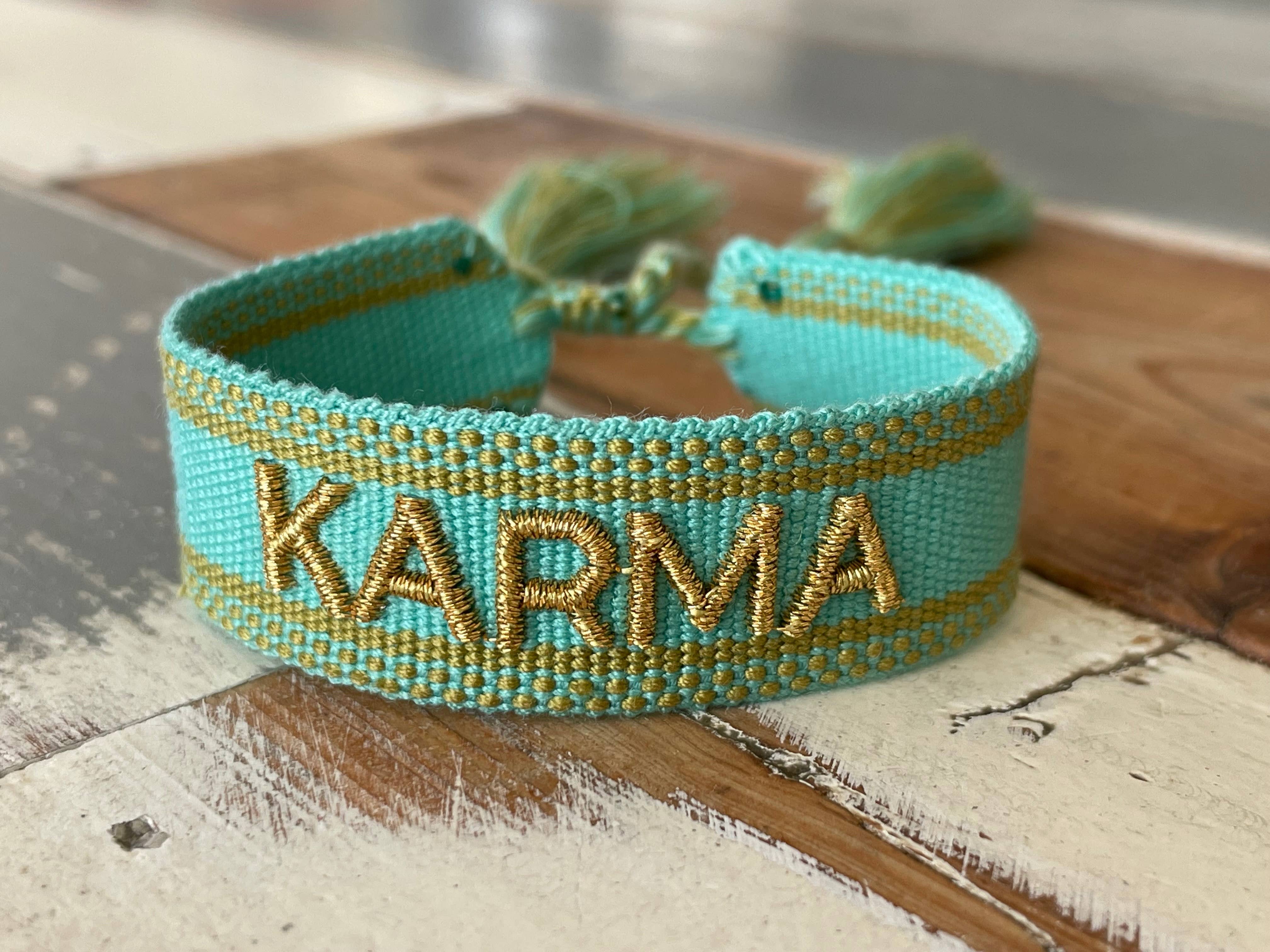KARMA Statement-Armband gewebt, bestickt