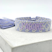 J'ADORE statement bracelet woven, embroidered