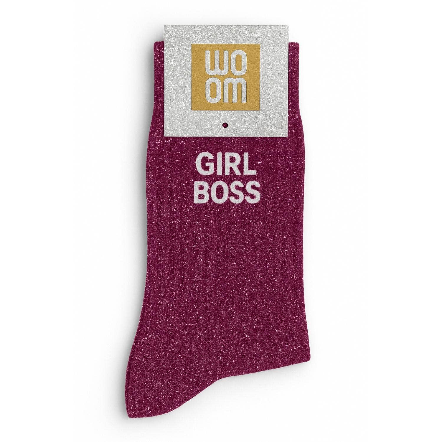 "Girl Boss" Message Glitter Socks - Purple