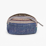 Cofur Trousse de toilette en soie – Indigo & beige