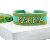KARMA Statement-Armband gewebt, bestickt