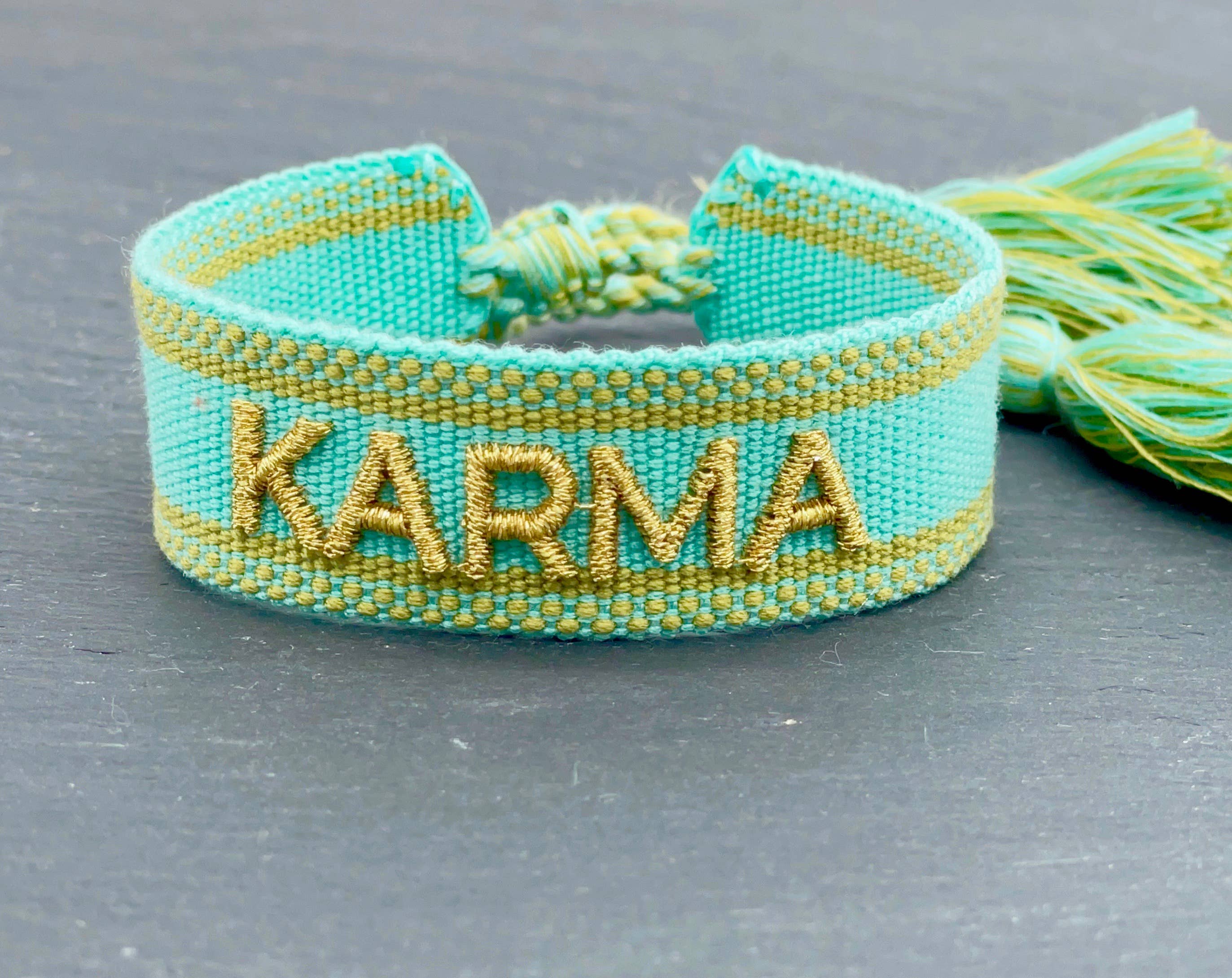 KARMA Statement-Armband gewebt, bestickt