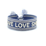 LIVE LOVE SHINE Statement Woven Bracelet — Cornflower Blue