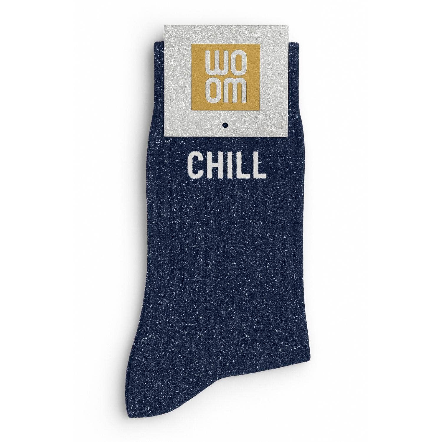 "Chill" Message Glitter Socks - Navy