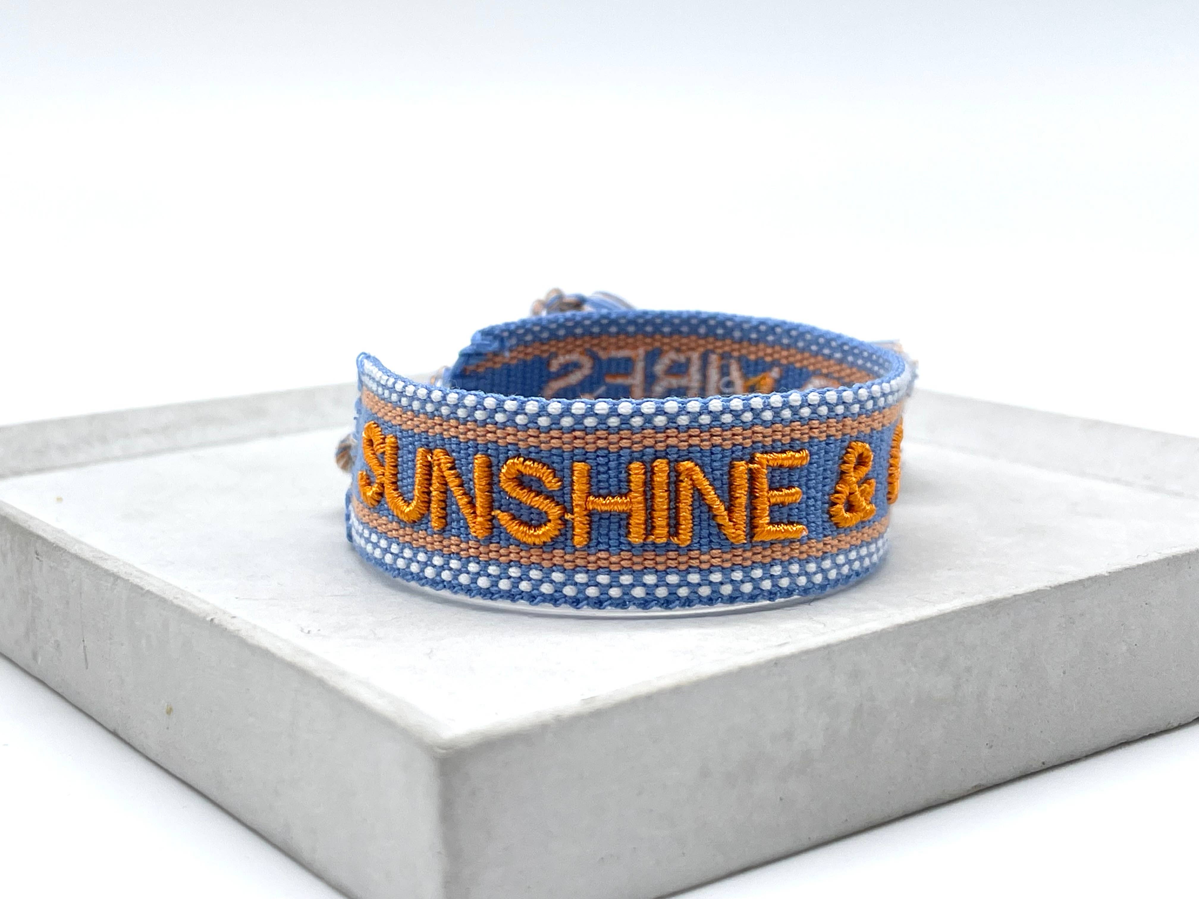 Sunshine & Good Vibes Bracelet - Blue & Orange