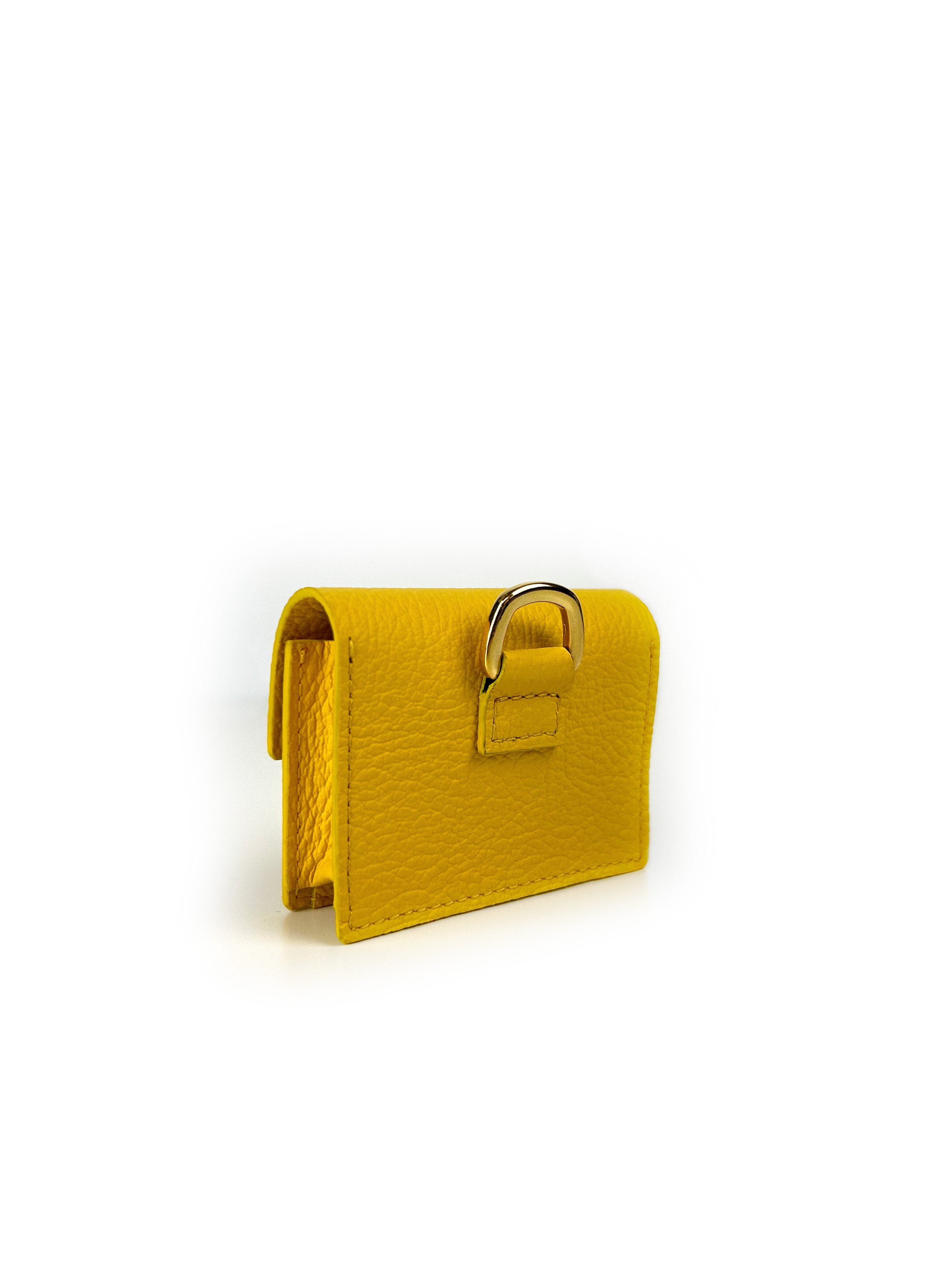 AirPods Case In yellow grained Italian Leather by Alberto Olivero
