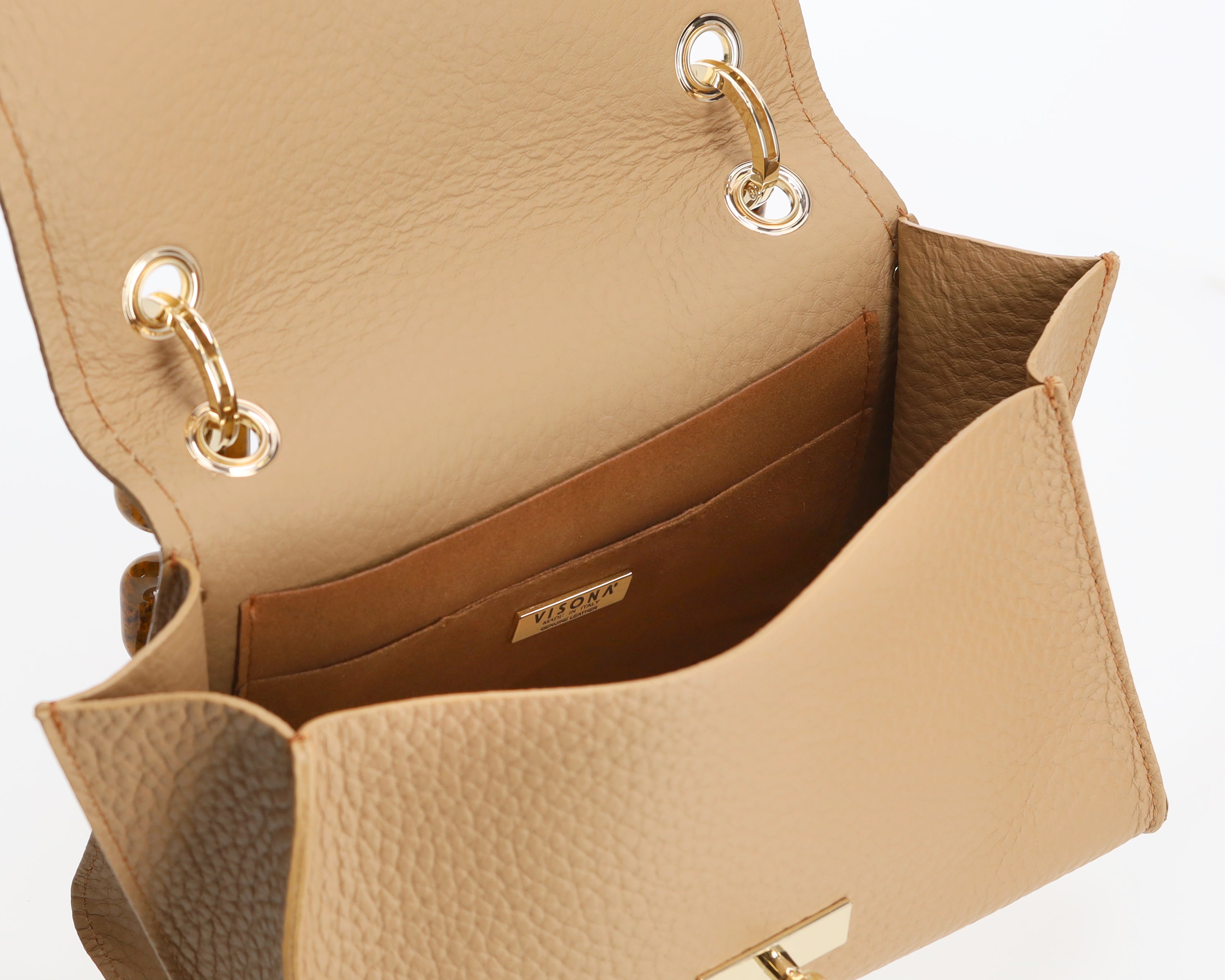 Sac bandoulière en cuir crème Plinio Visonà AMBRA