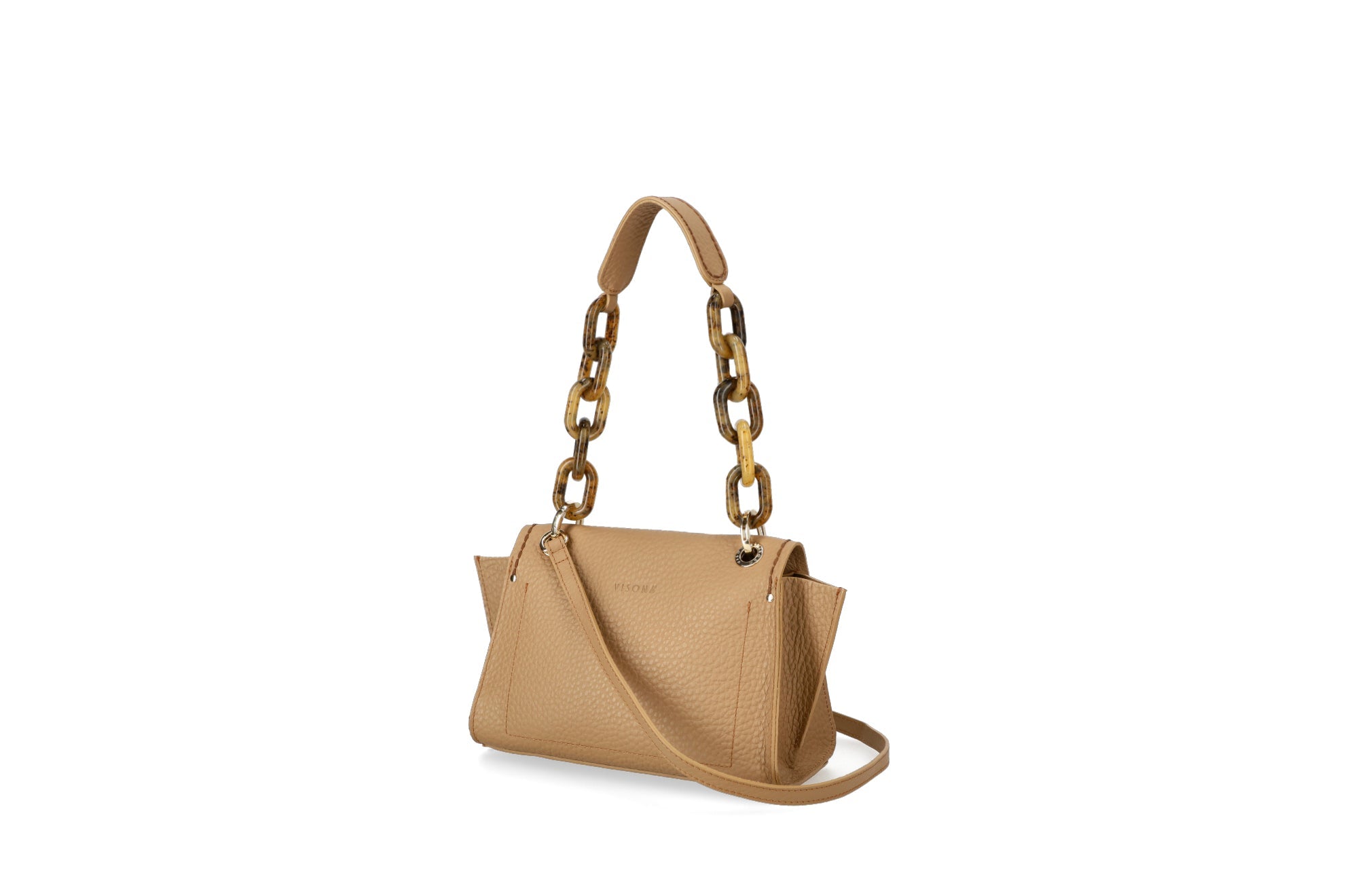 Sac bandoulière en cuir crème Plinio Visonà AMBRA