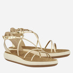 Anastasia Comfort platinum sandals by Ancient Greek Sandals, a flat metallic summer sandal handmade in Greece