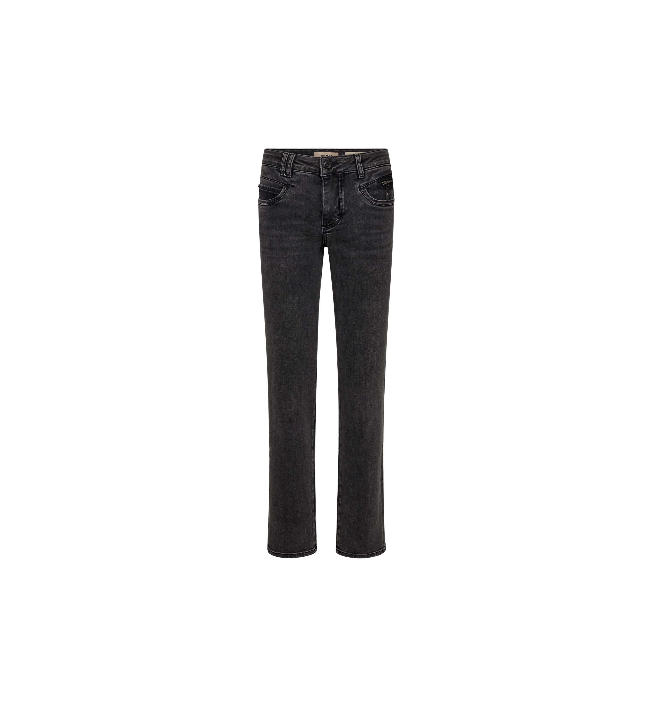 Mos Mosh Carla Naomi Deluxe Jeans in grey stretch denim, front view – 99things.ch