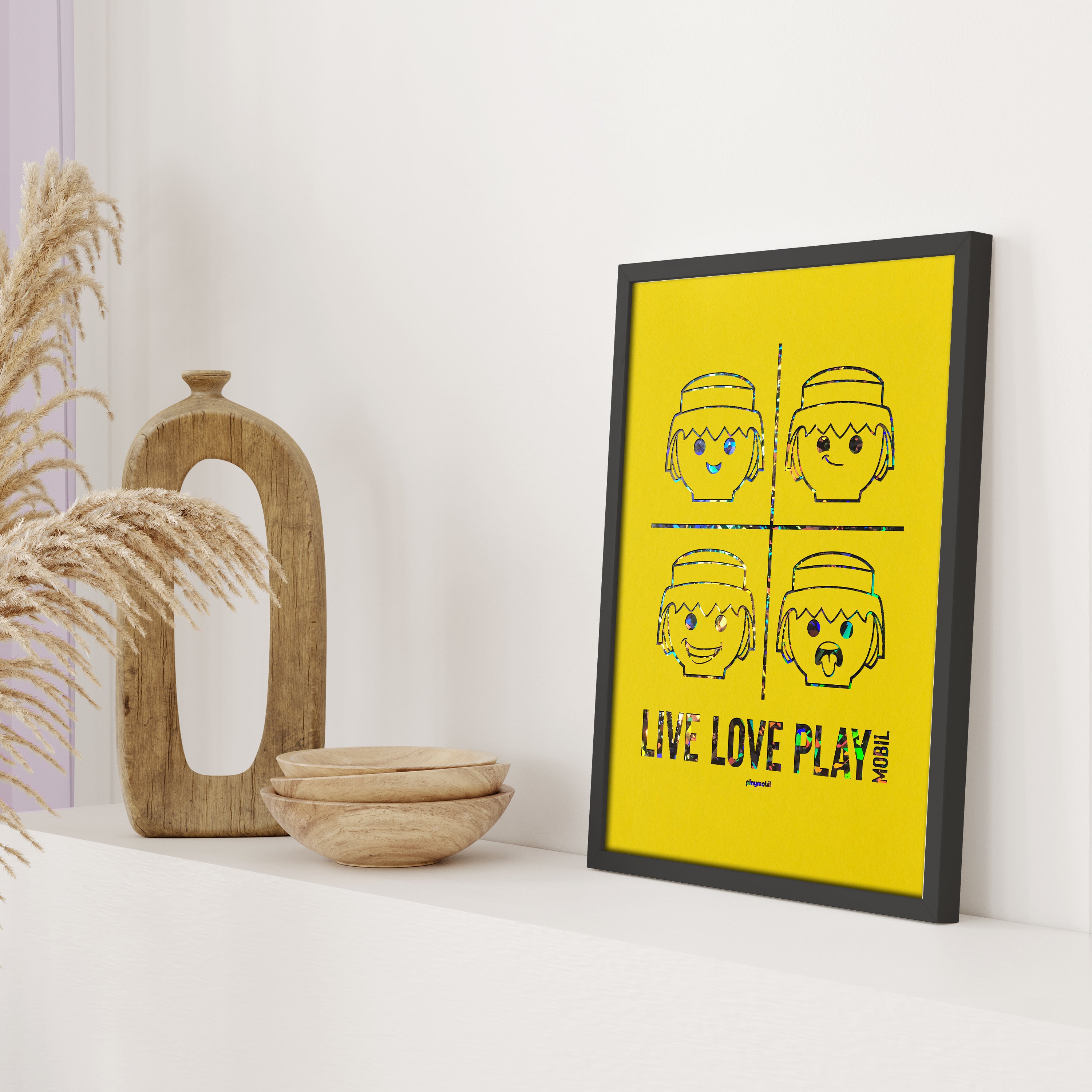Arteonn Official PLAYMOBIL Print in bright yellow displayed at Home.
