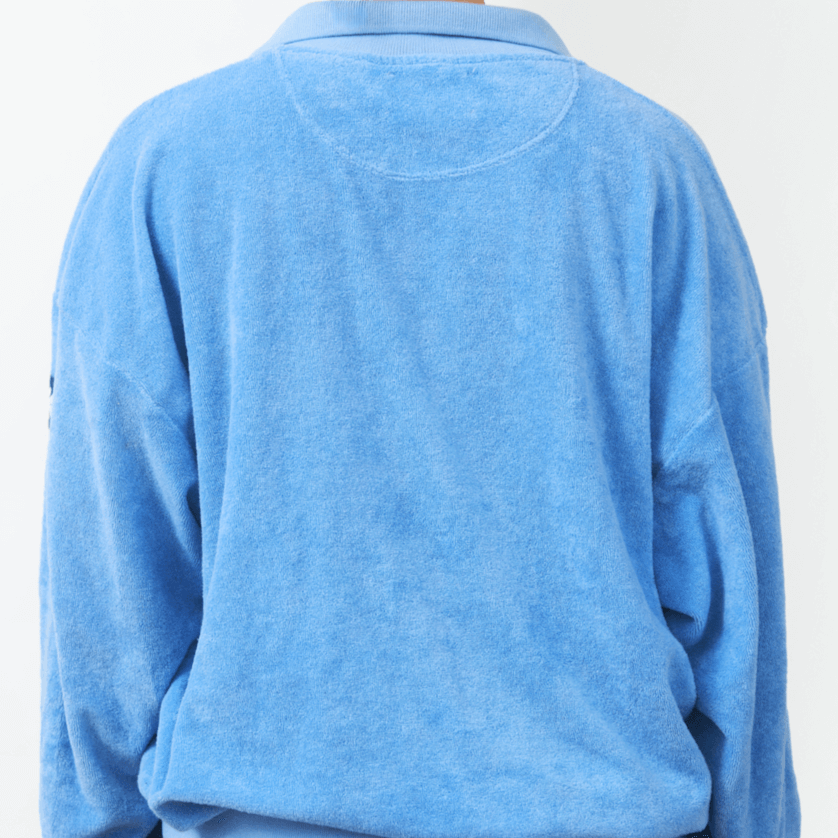 Blue Terry Polo Sweater