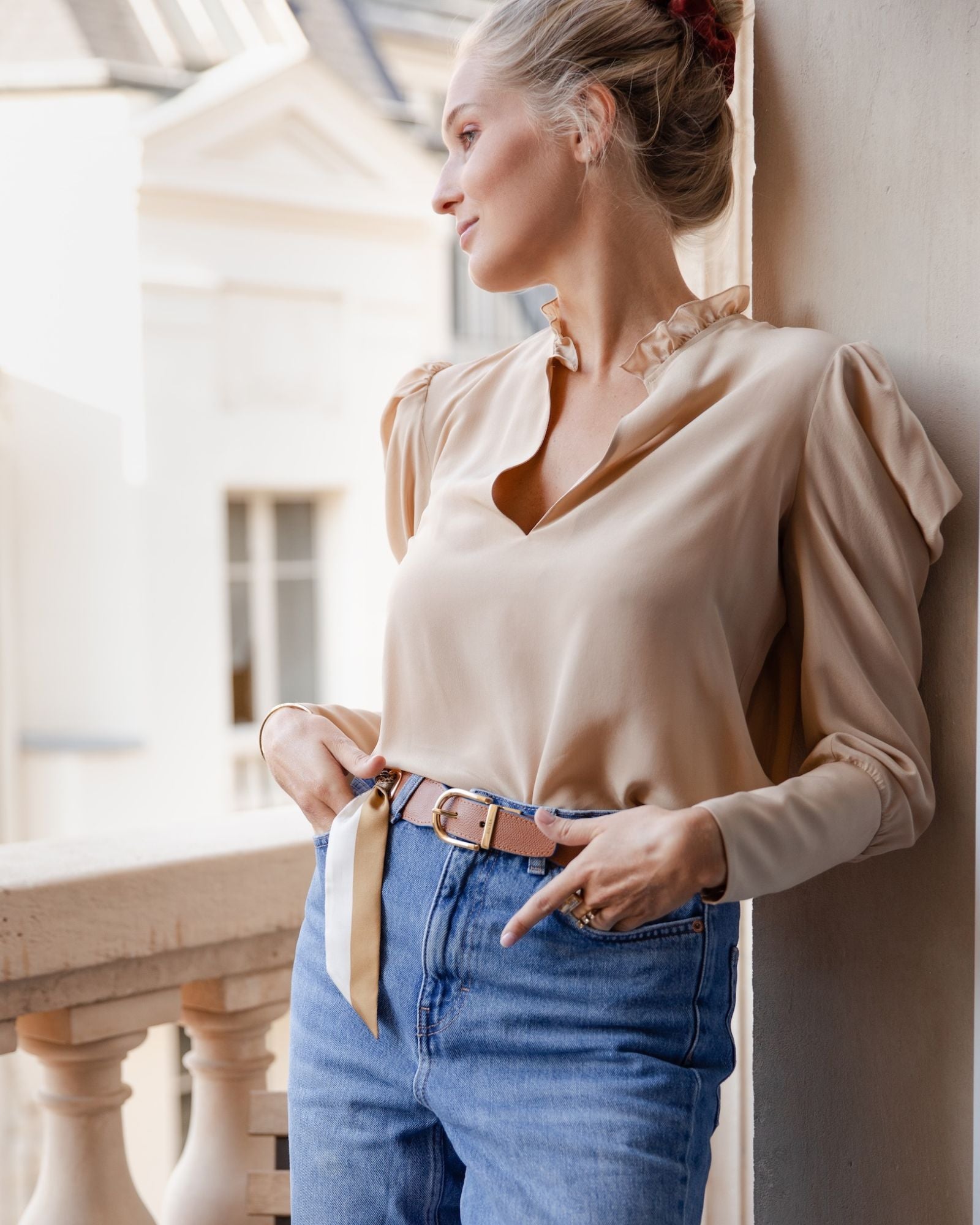 Reversible Leather Belt — Brown & Navy Blue