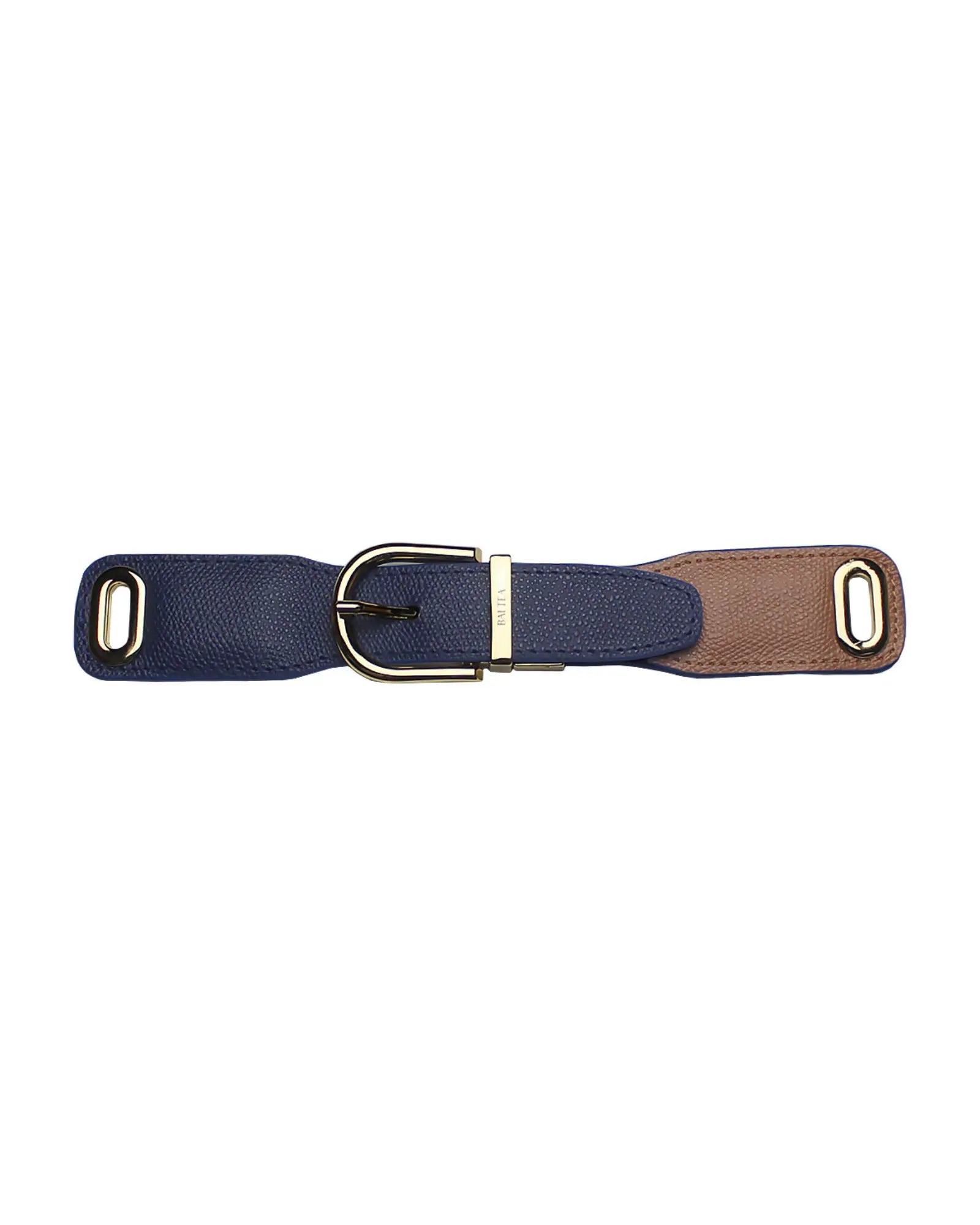 Reversible Leather Belt — Brown & Navy Blue