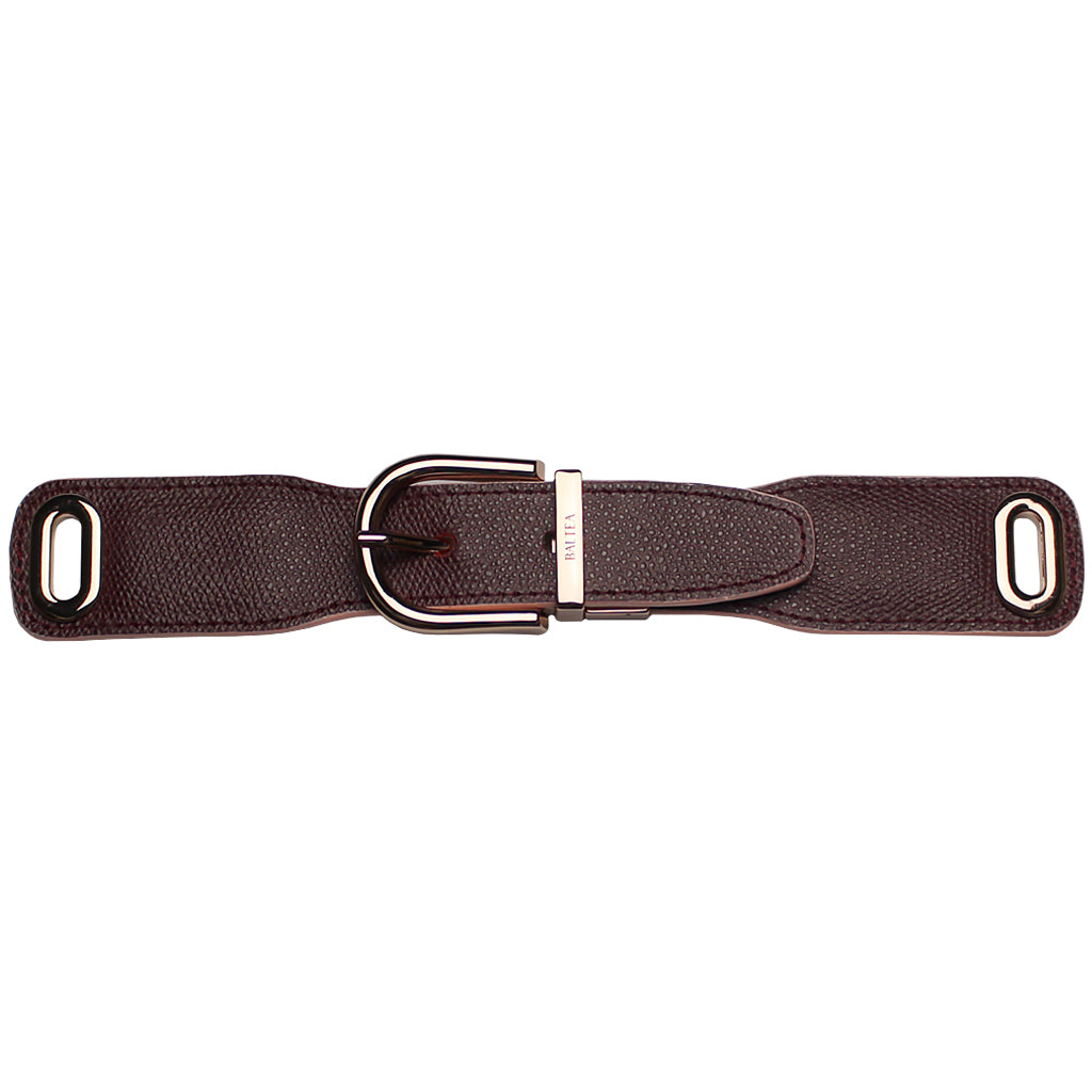 Baltea pink and brick reversible leather belt, buckle detail