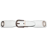 Baltea green and white reversible leather belt, buckle detail