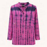 Asti Embellished Silk Blouse – Pink & Purple
