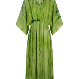 JUL26 Drop: Tie-Dye Silk Bali Dress – Green