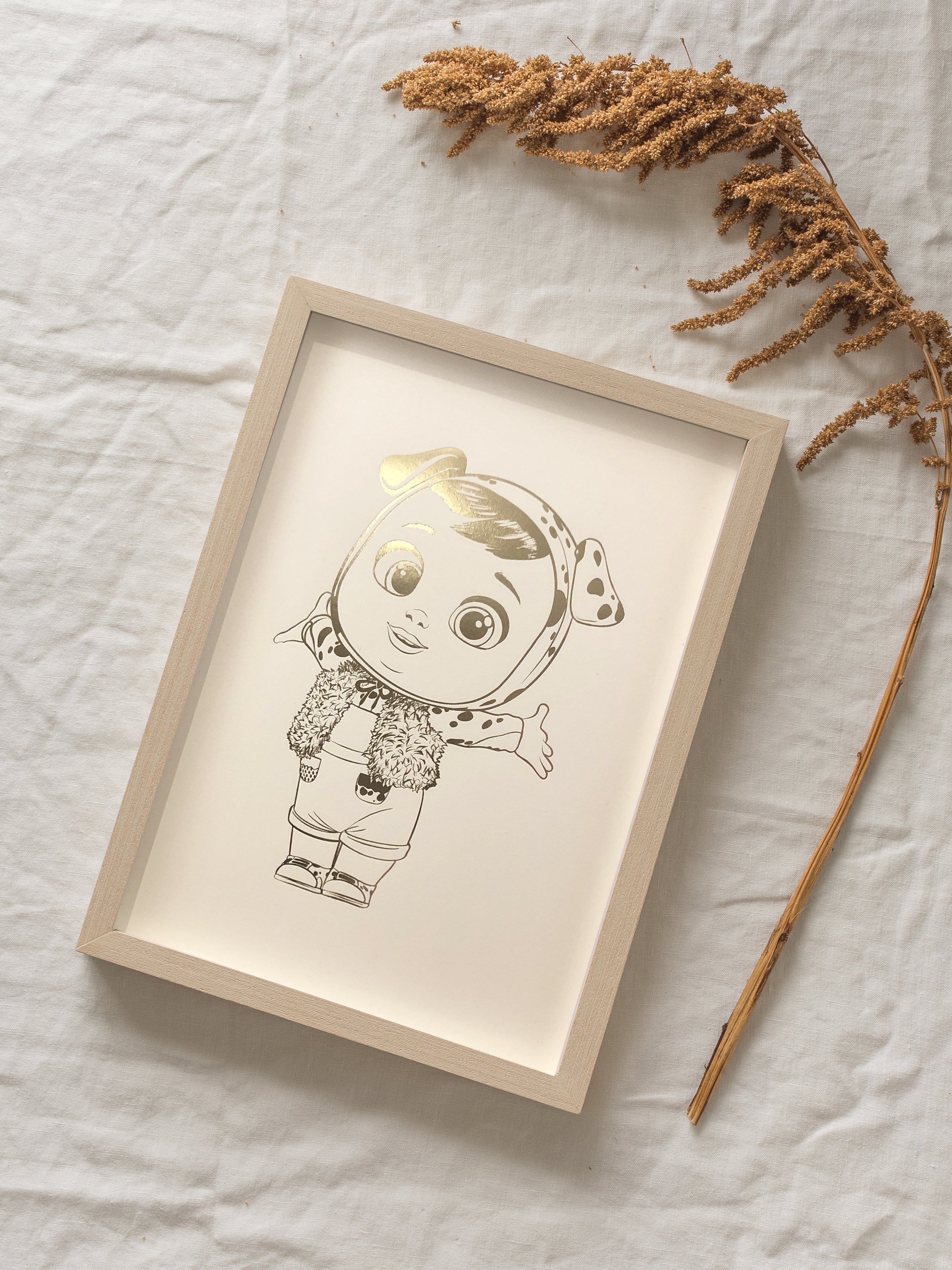 Dotty Cry babies by Arteonn Letterpress Elegant Framed