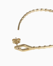 FANN! Handmade Gold earrings Naja #03 with white zircon
