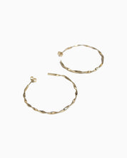 Handmade Gold Earrings Wavy L #02 by Fann!
