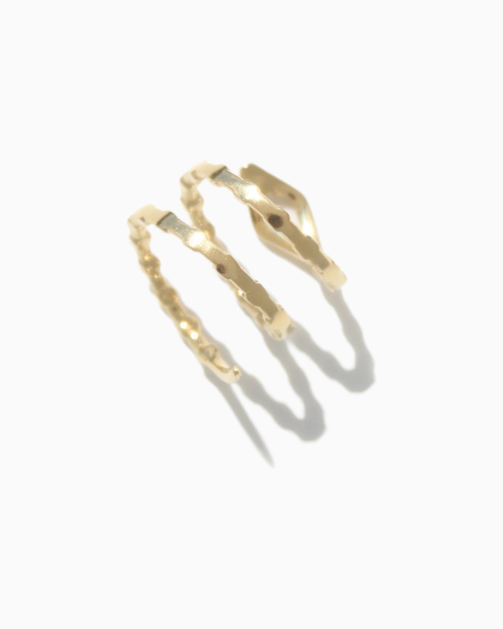 FANN! Naja triple gold ring #01 with transparent Swarovski crystal