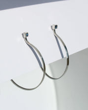 Handmade Silver hoop earrings Calliophis #05 - Made in Switzerland