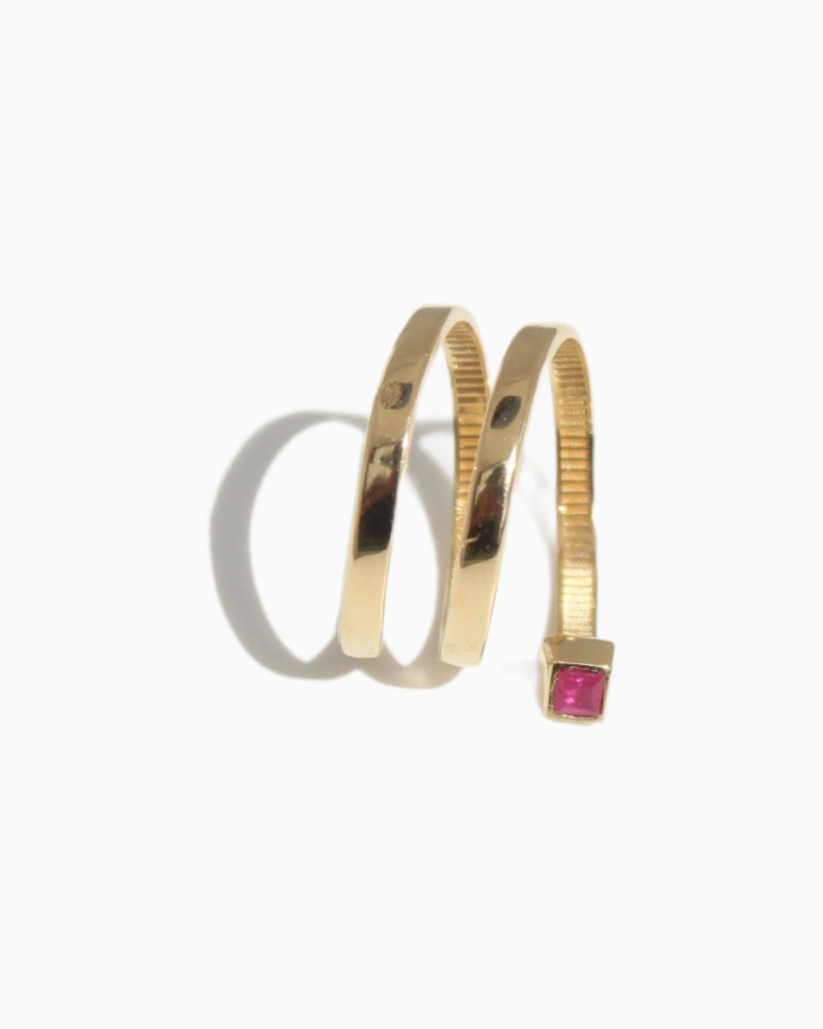 Handmade Triple gold ring Calliophis #01